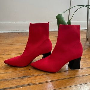 RED ZARA BOOTIES